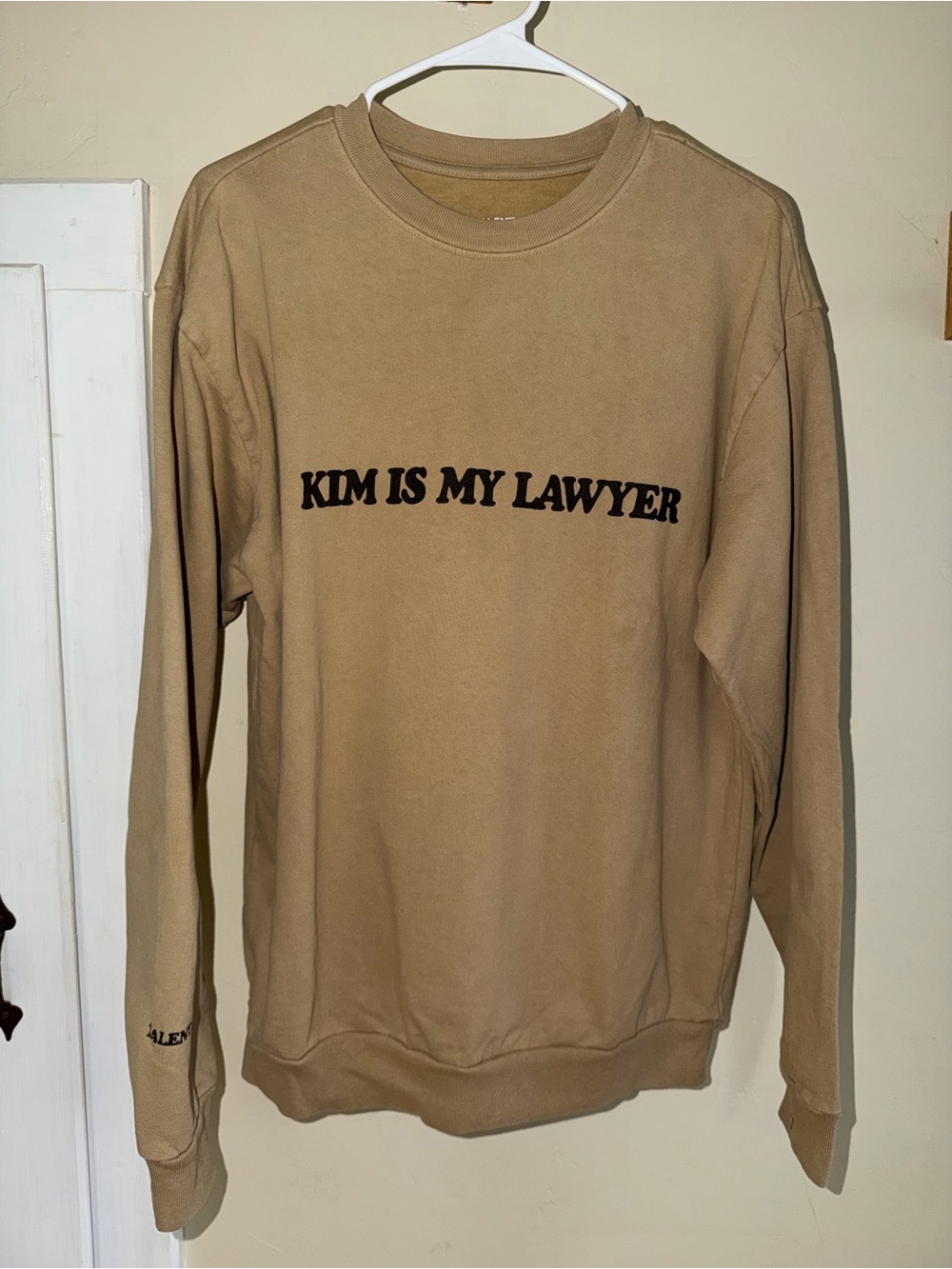 KIM IS MY LAWYER Tan Talentless Crewneck Sweater